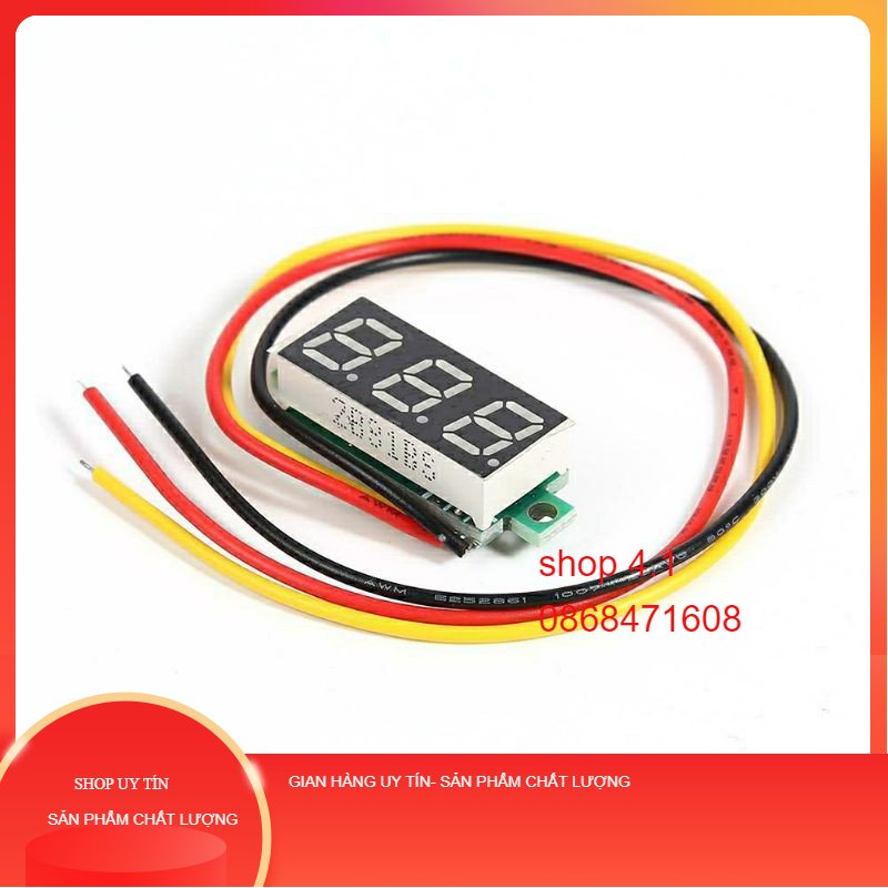 Đồng Hồ Đo Điện Áp Mini 0.28 Inch Dc 0-100v 3 Dây