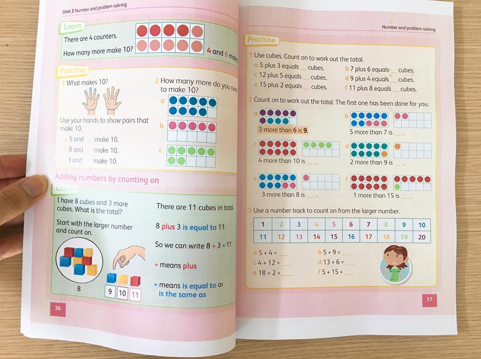 [Sale sốc!] Hodder Cambridge Primary Maths- Stage 1- LB +WB - in đẹp