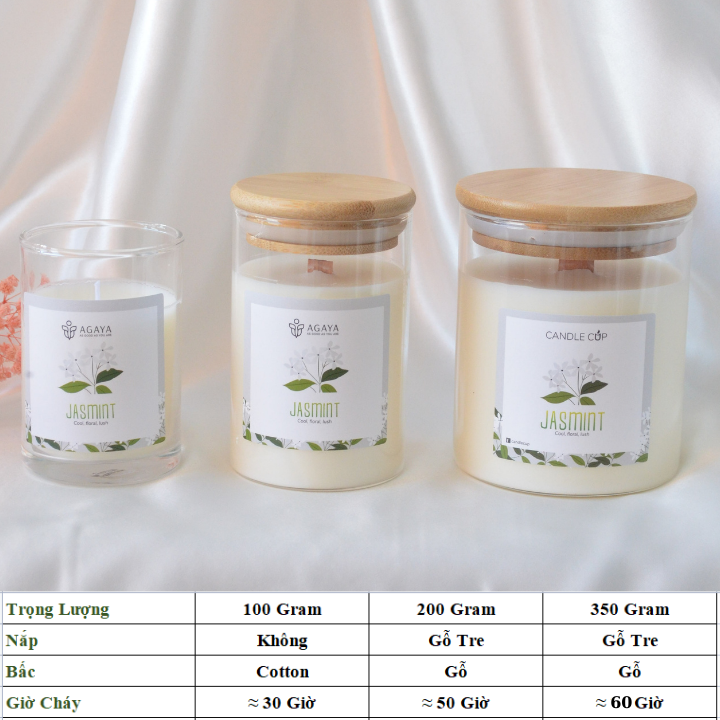 Nến Thơm an toàn Candle Cup AGAYA - MÙI JASMINT