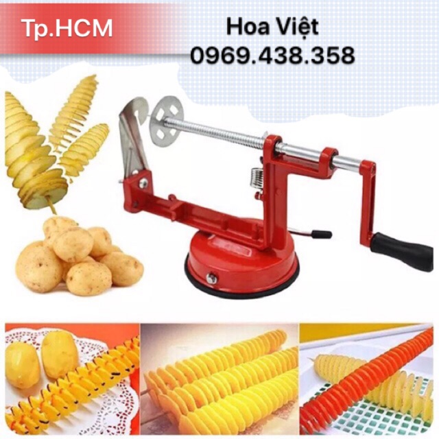 Máy cắt khoai tây lốc xoáy korea