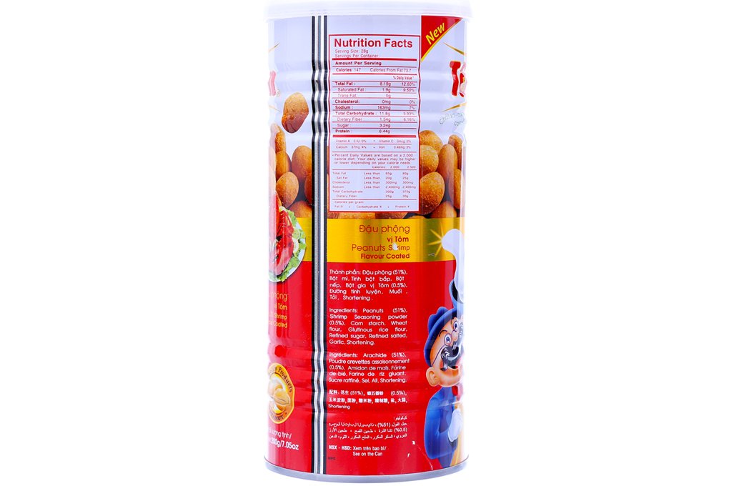Đậu phộng vị tôm Tân Tân lon 200g