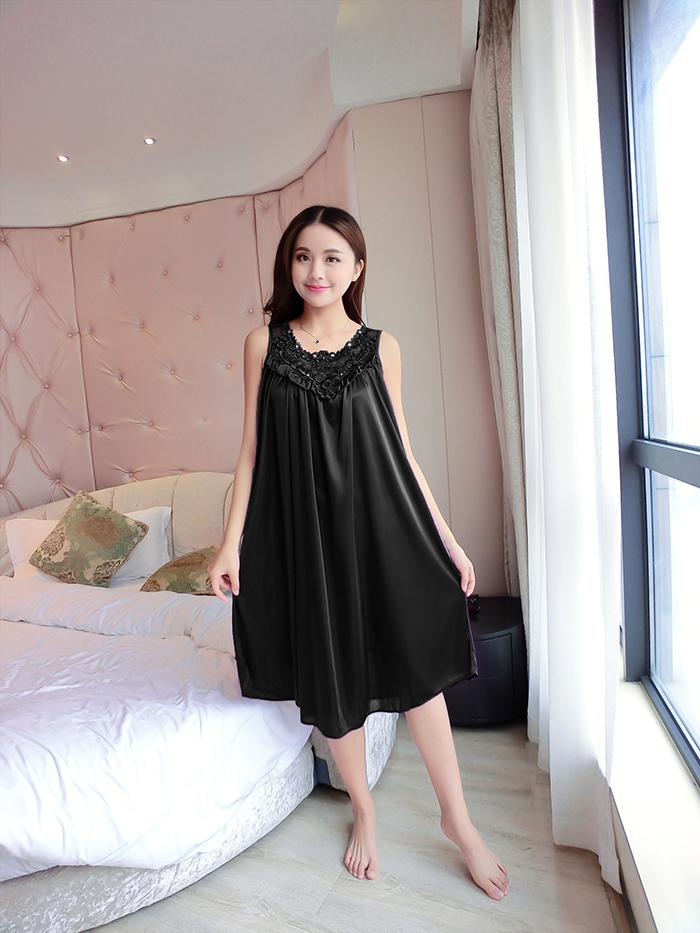 [HCM]Váy Ngủ Vải Phi Lụa Bóng A15 - BUMSTORE