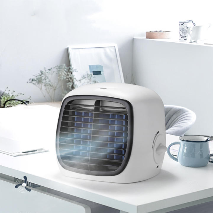 Điều hòa mini – quạt điều hòa hơi nước để bàn – máy lạnh mini giá rẻ để bàn có khay đựng nước QDH06