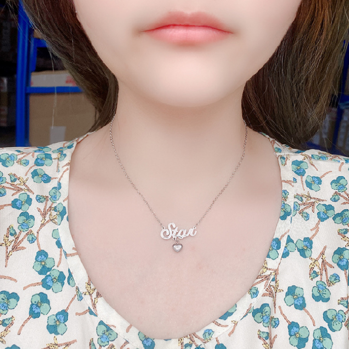 Dây Chuyền Titan Nữ Giá Rẻ Hình Trái Tim Đẹp Nhiều Màu Lựa Chọn - Trắng / Vàng / Vàng Hồng - Đảm Bảo Không Đen, Không Rỉ Sét Vĩnh Viễn - TVH359