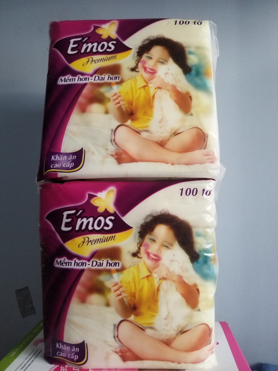 Combo 2 khăn ăn Emos bịch 100 tờ