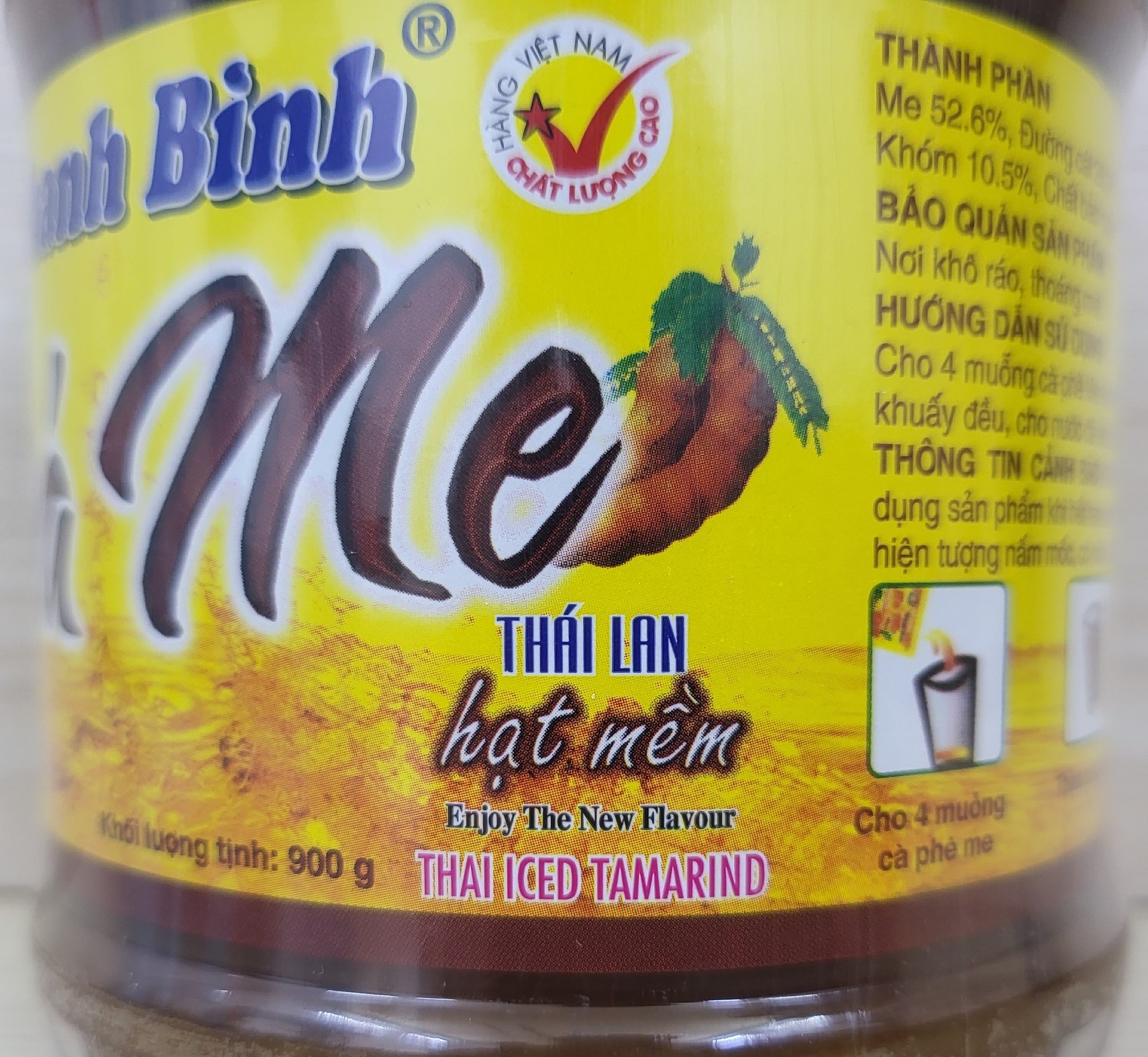 (KEO 900g) ĐÁ ME HẠT MỀM THANH BÌNH Thai Iced Tamarind