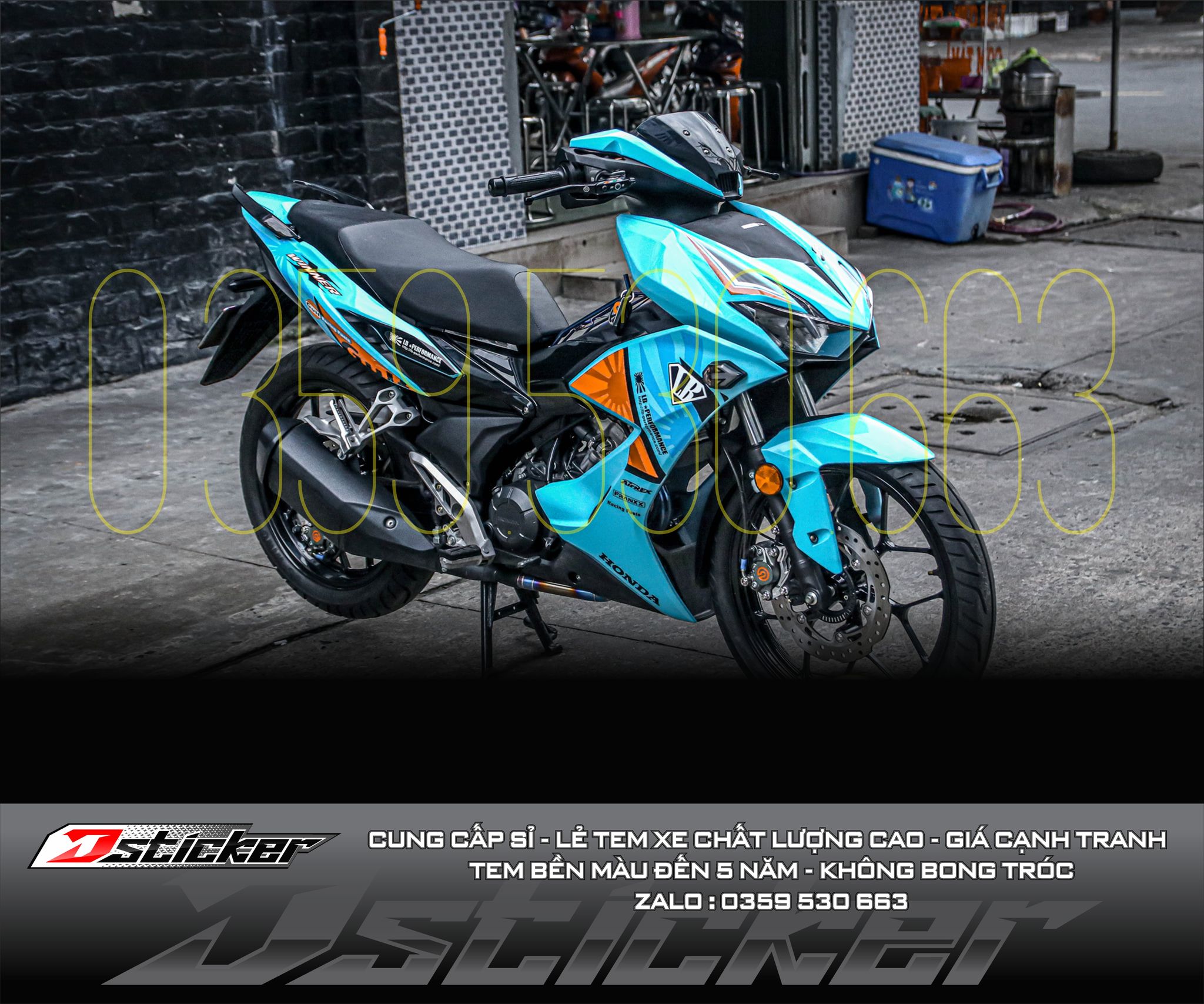 Tem rời dành cho xe Winner X Xanh Ngọc mẫu Liberty Walk cực đẹp