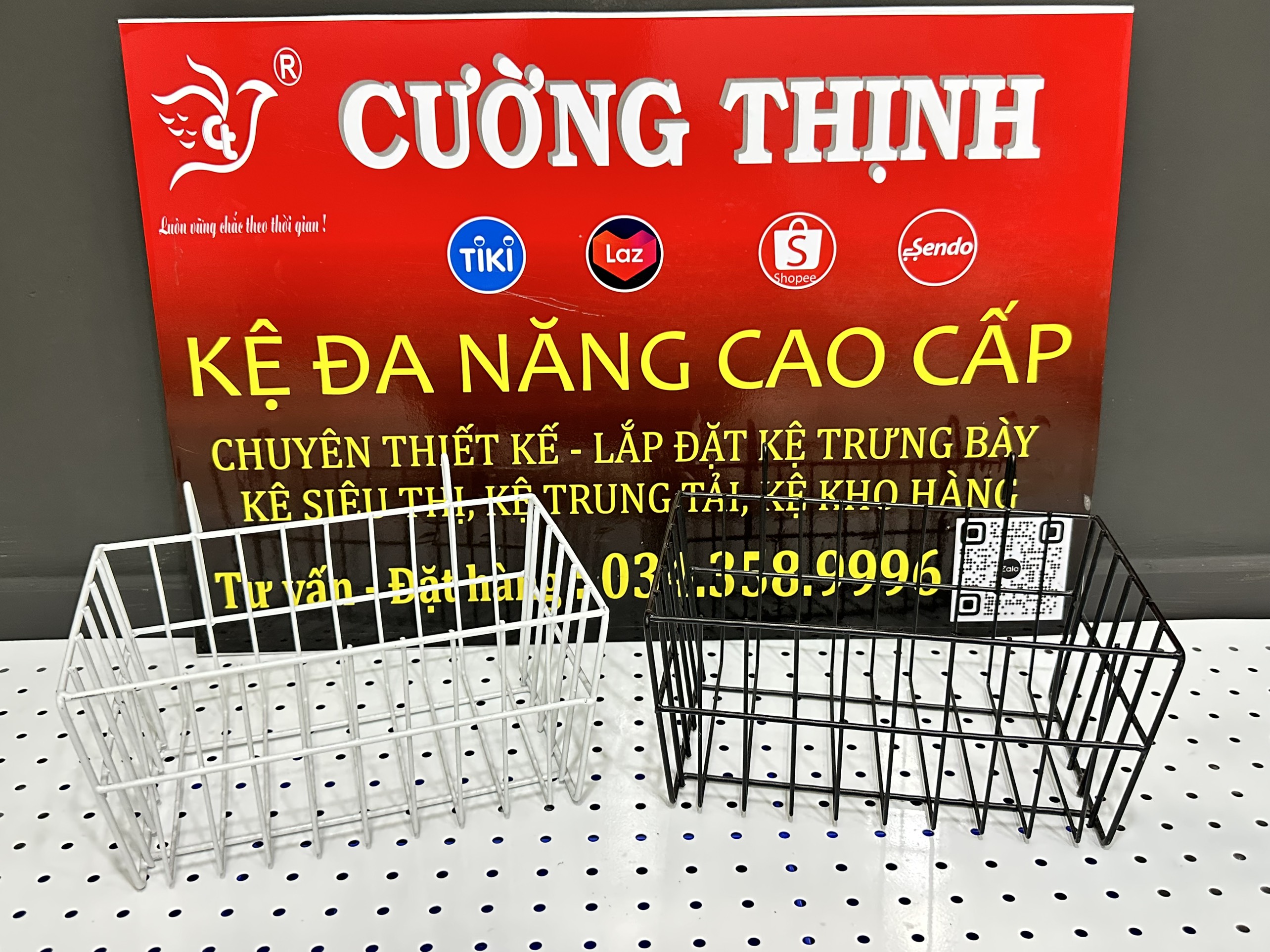 {LOẠI DÀY} Giỏ cài lưới sắt - Rổ treo khung sắt trang trí, phụ kiện