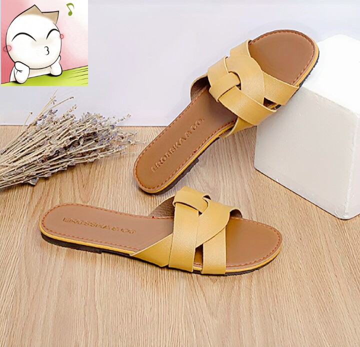 [HCM]Dép nữ quai xếp ngang tinh tế bigsize 35-41