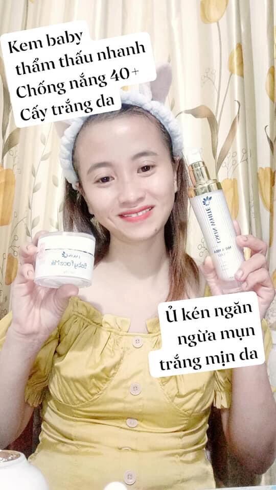 Combo ủ kén tằm + kem face baby face milk
