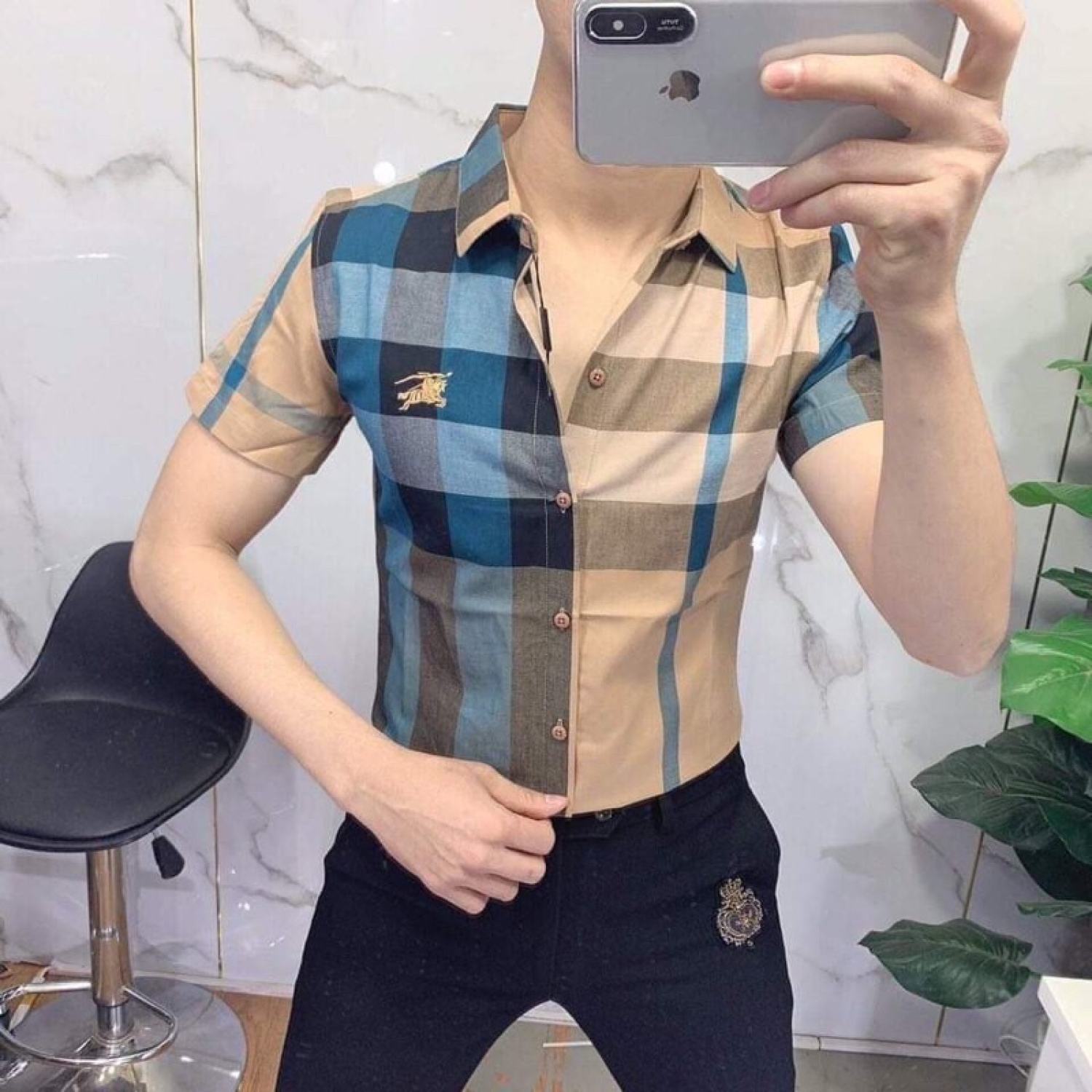 Áo Sơ Mi Cộc Kẻ BBR