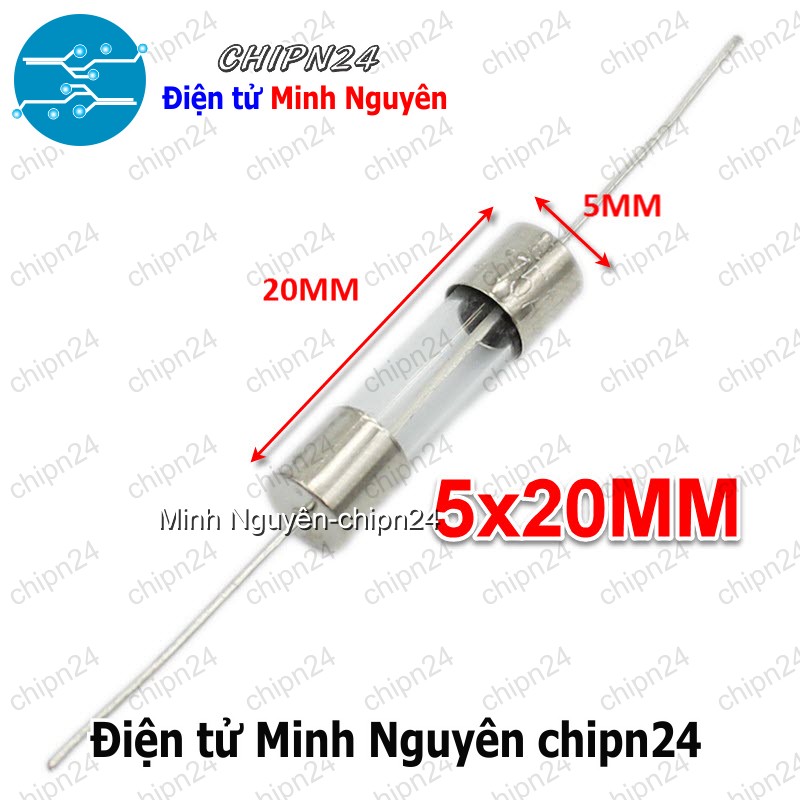 [5 cái] (K408) Cầu Chì Ống 5x20mm Chân Cắm (1A/2A/3A/4A/5A/6A/7A/8A/10A/12A/15A/20A/25A/3.15A/6.3A 250V) - [Chọn Loại] - HHH.00407