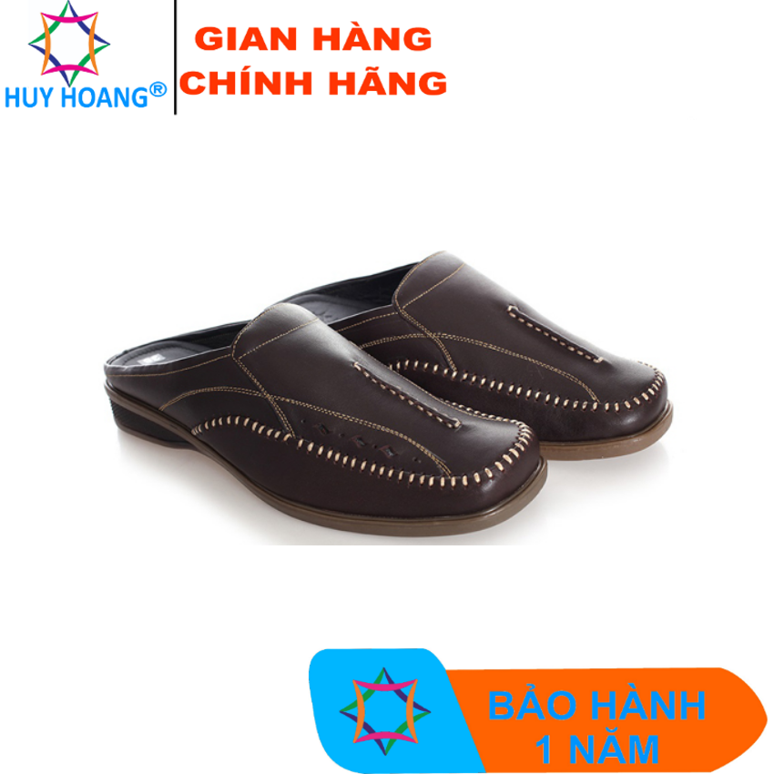 Giày sabo nam da bò màu nâu TH7125