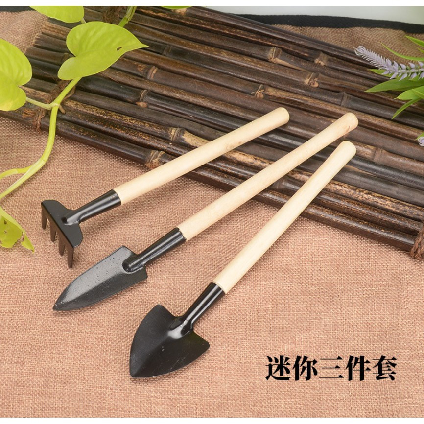 Bộ dụng cụ làm vườn cán gỗ - nhỏ