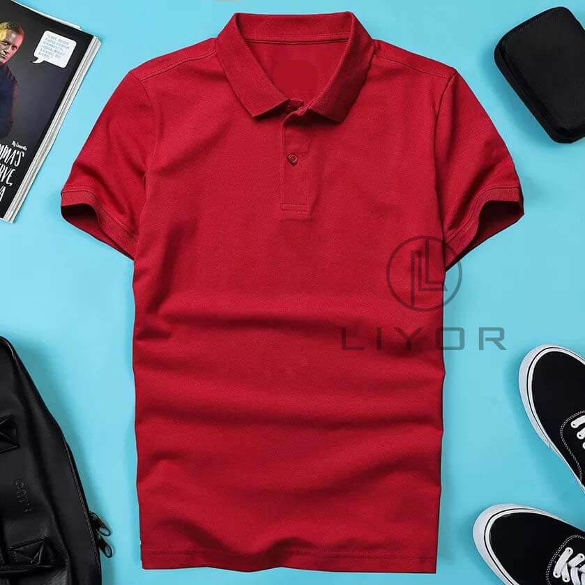 Áo polo unisex, áo thun liyorshop basic tay ngắn trơn acb4085