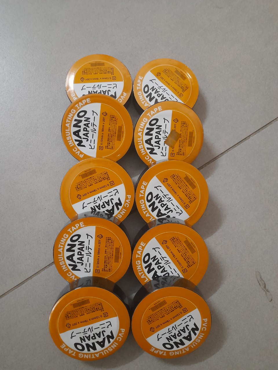 1 Cây 10 Cuộn Keo Điện NANO Hàng Nhật, Băng Keo Điện, Băng Keo Đen Cách Điện Chuẩn Điện Lực 10Y, 20Y Giá Rẻ Npp.