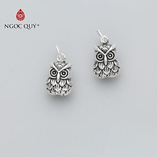 Charm bạc hình mặt cú mèo treo 9.2x13.6mm - Ngọc Qúy Gemstones