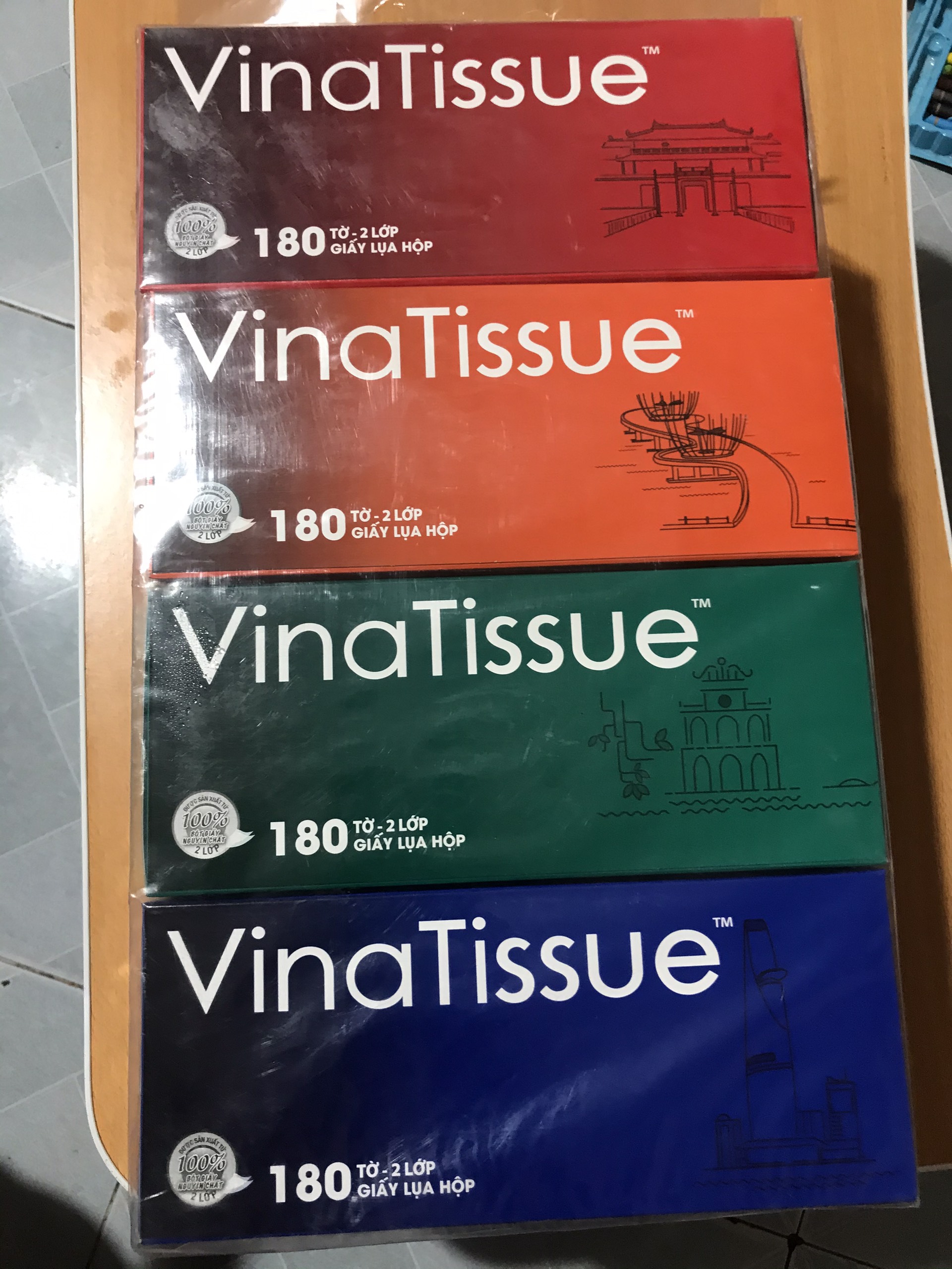 [HCM]Combo 4 hộp Khăn giấy Vinatissue 180 tờ