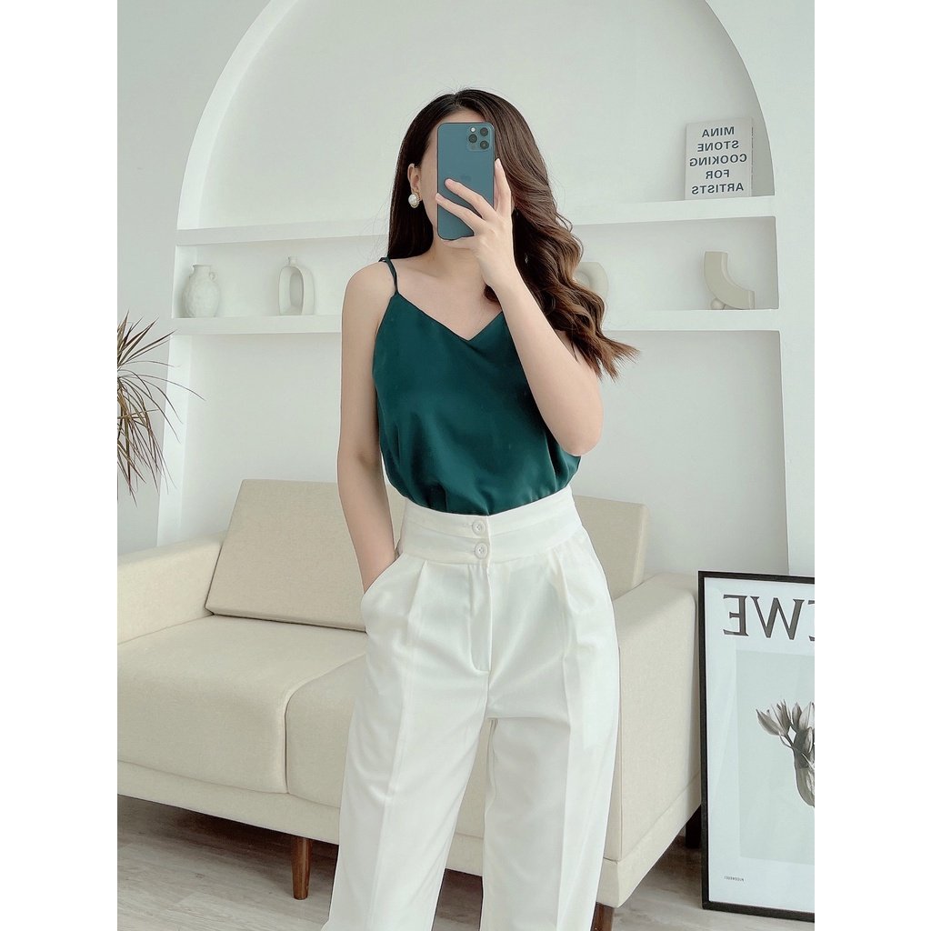 ÁO LỤA 2 DÂY CỔ TIM CAO CẤP, ÁO LỤA HAI DÂY CỔ CHỮ V