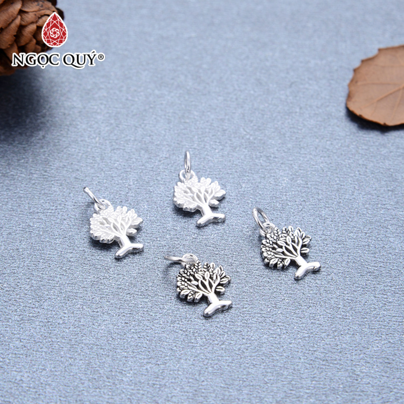 [HCM]Charm bạc hình cây treo - Ngọc Qúy Gemstones
