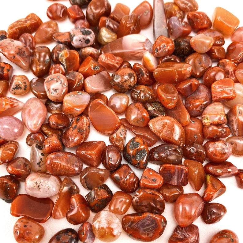 100gr đá mã não đỏ kích thước 1-3 cm [ 100gr to red agate size 2-3 cm; gemstone]