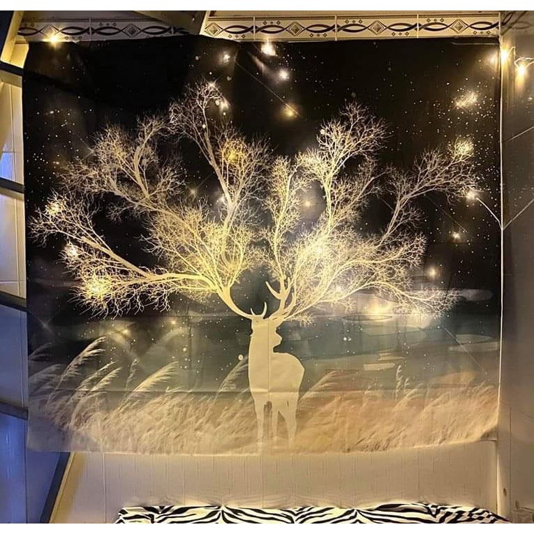💖 Tranh Vải Treo Tường 💖 Tranh vải Decor trang trí tường, phòng hình nai sừng tấm siêu hot ( Tặng kèm đinh treo )