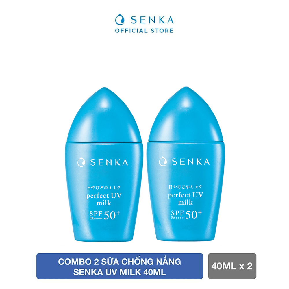 Bộ đôi Kem chống nắng Nhật Kiềm Dầu - Không Gây Mụn dạng sữa SENKA PERFECT UV MILK N 40MLx2