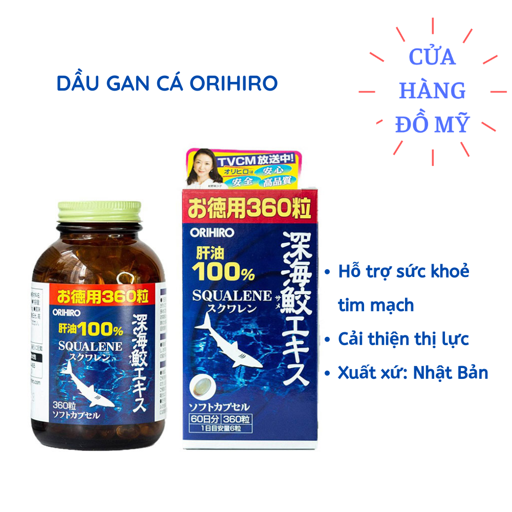 Viên uống Dầu Gan Cá Mập Sụn Cá Mập Squalene Shark Orihiro 360 viên Nhật Bản - Shop Hong1008
