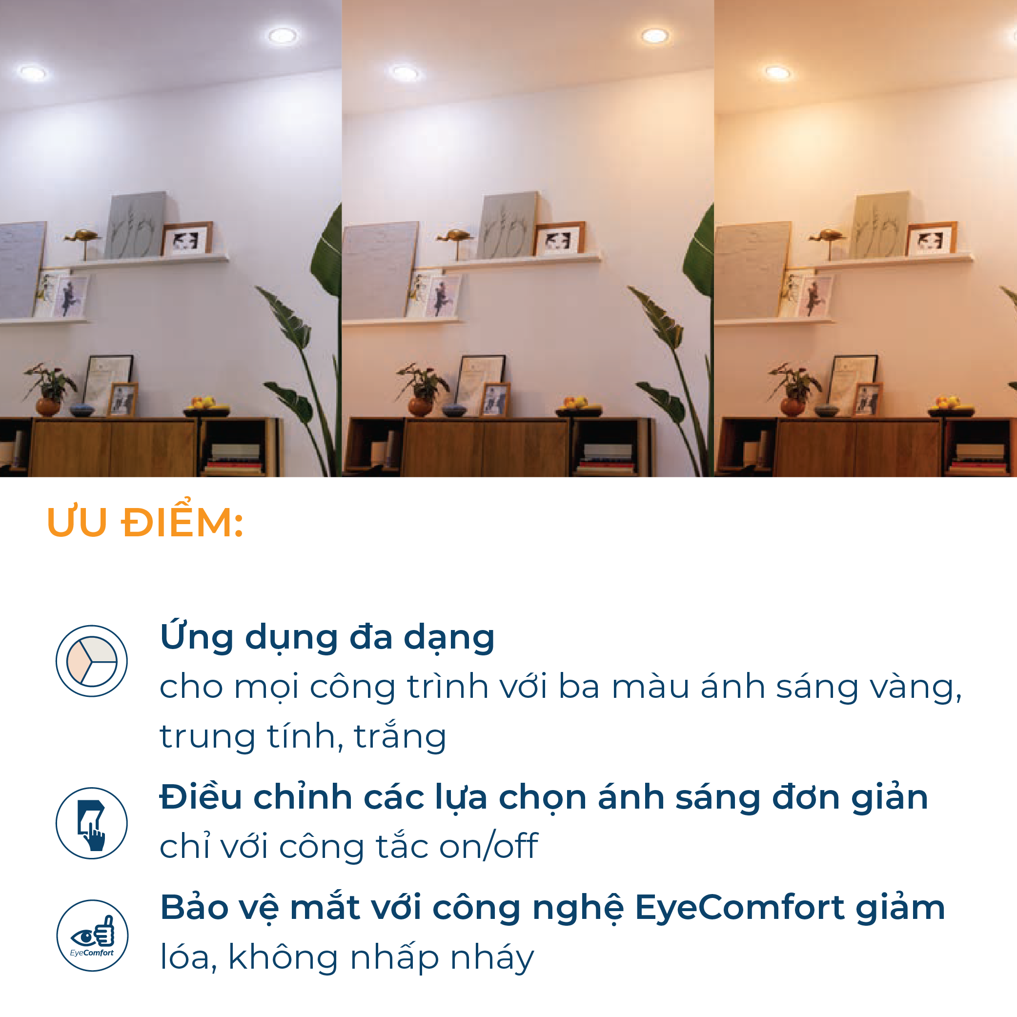 Đèn LED âm trần PHILIPS Meson đổi màu ánh sáng (vàng, trung tính, trắng)