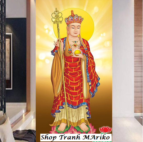 Tranh thêu địa Tạng Vương Bồ Tát LV3414 kích thước 50 x 80 cm