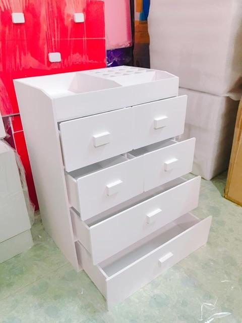 TỦ MỸ PHẨM 5 TẦNG TRẮNG