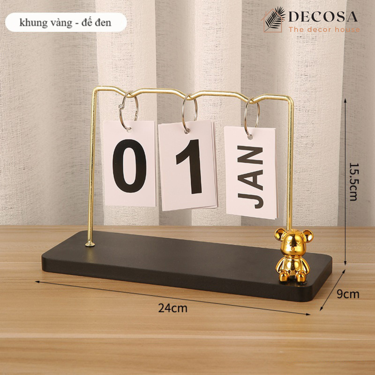 Lịch để bàn lật số 2025 phong cách Vintage DECOSA
