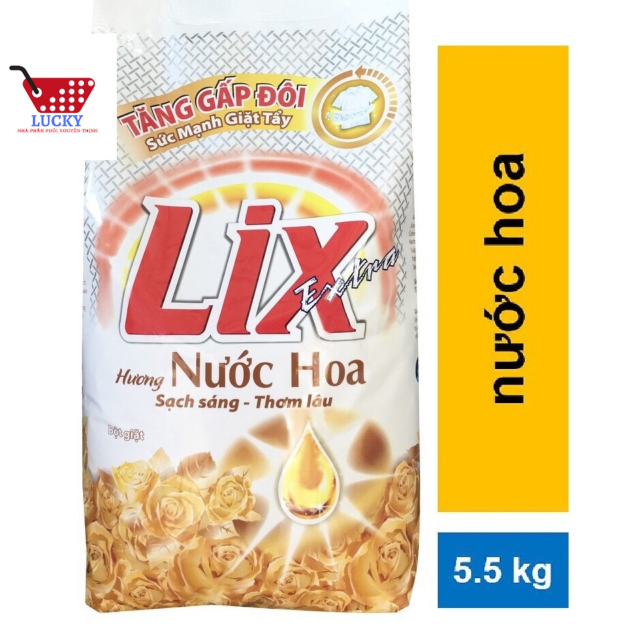 Bột giặt LIX 5.5kg Hương Chanh