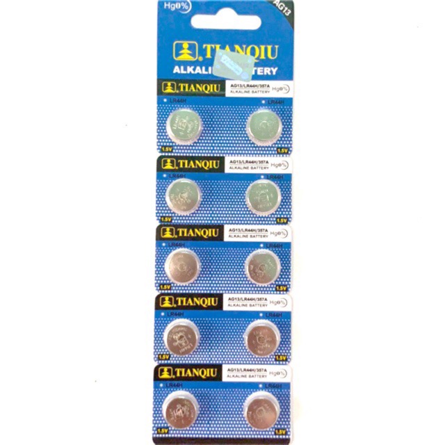 Vỉ 10 viên pin AG13/LR44 thay thế cho pin khóa báo động