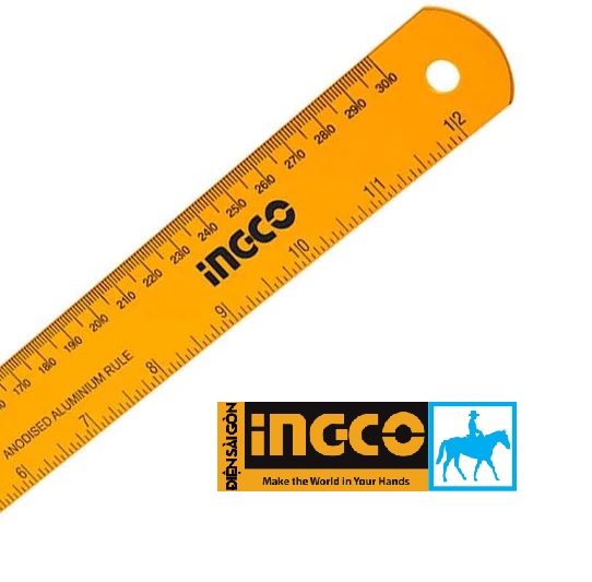 Thước lá nhôm dài 30cm hệ cm và inch ruler total tmt633002