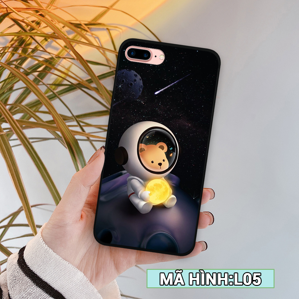 Ốp lưng iphone 7 plus/ 8 plus hình vũ trụ, gấu đáng yêu