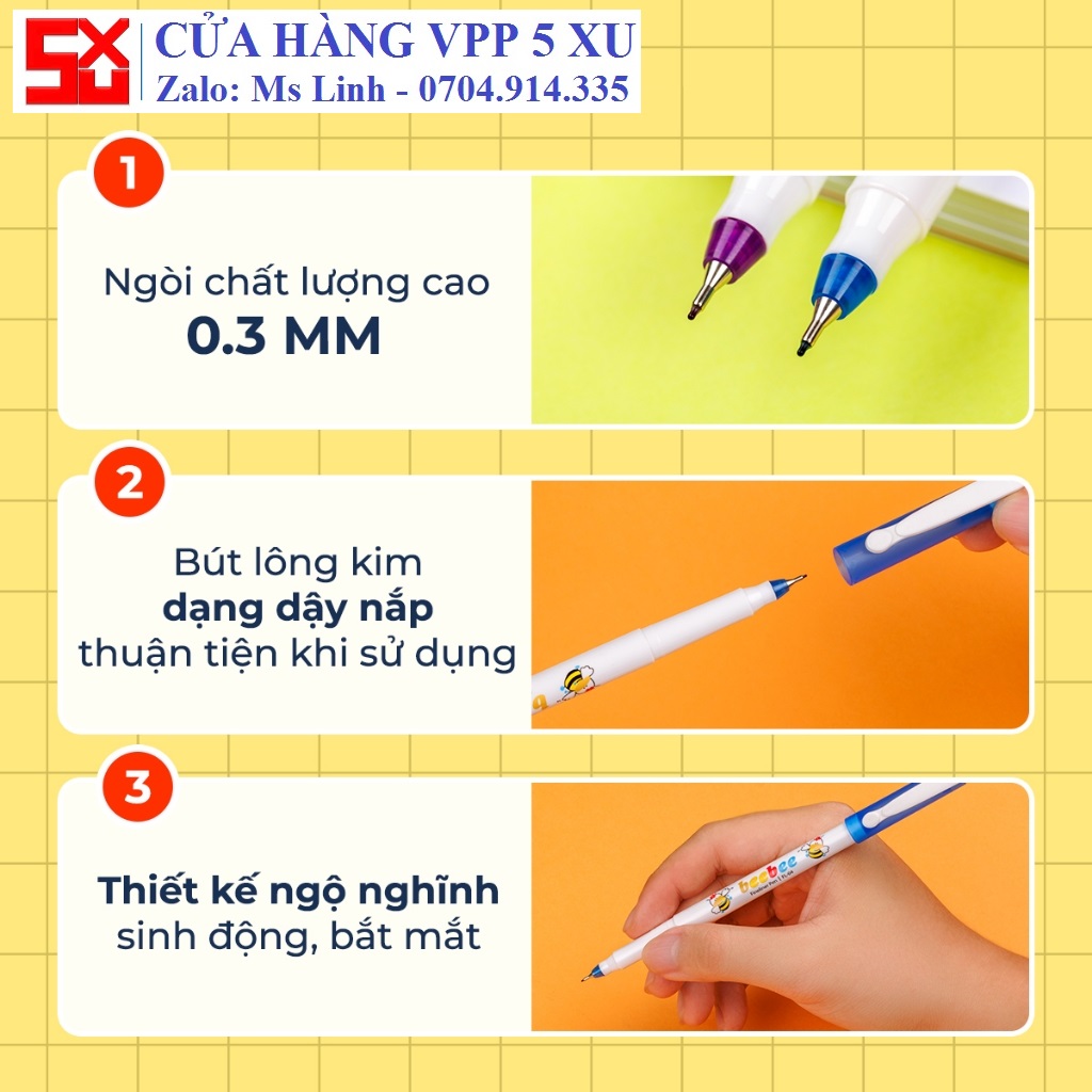 10 Cây Bút lông kim Bee Bee Thiên Long FL-04