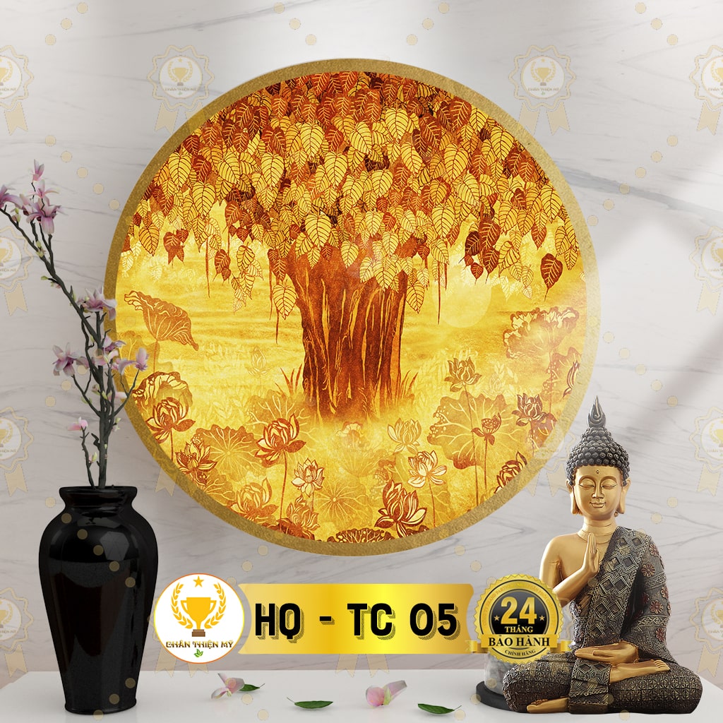 Đèn Thờ Hòa Quang Cây Bồ Đề CHÂN THIỆN MỸ, Trang Trí Bàn Thờ Phật, Treo Tượng TC-HQ-05