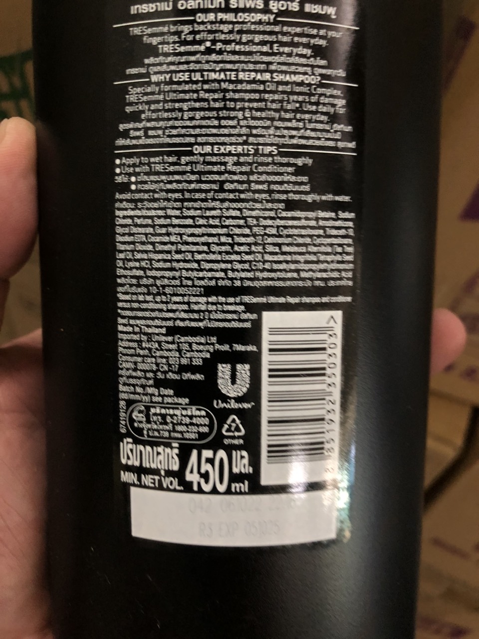 Dầu Gội TRESemme KERATIN SMOOTH Đỏ Thái Lan 400ml