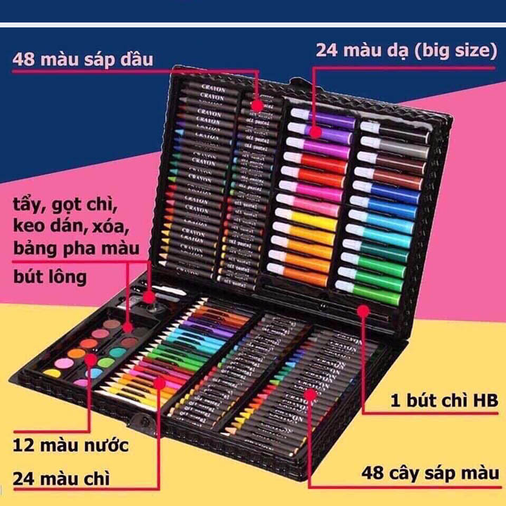 Hộp Màu 150 Màu Các Kiểu Bút