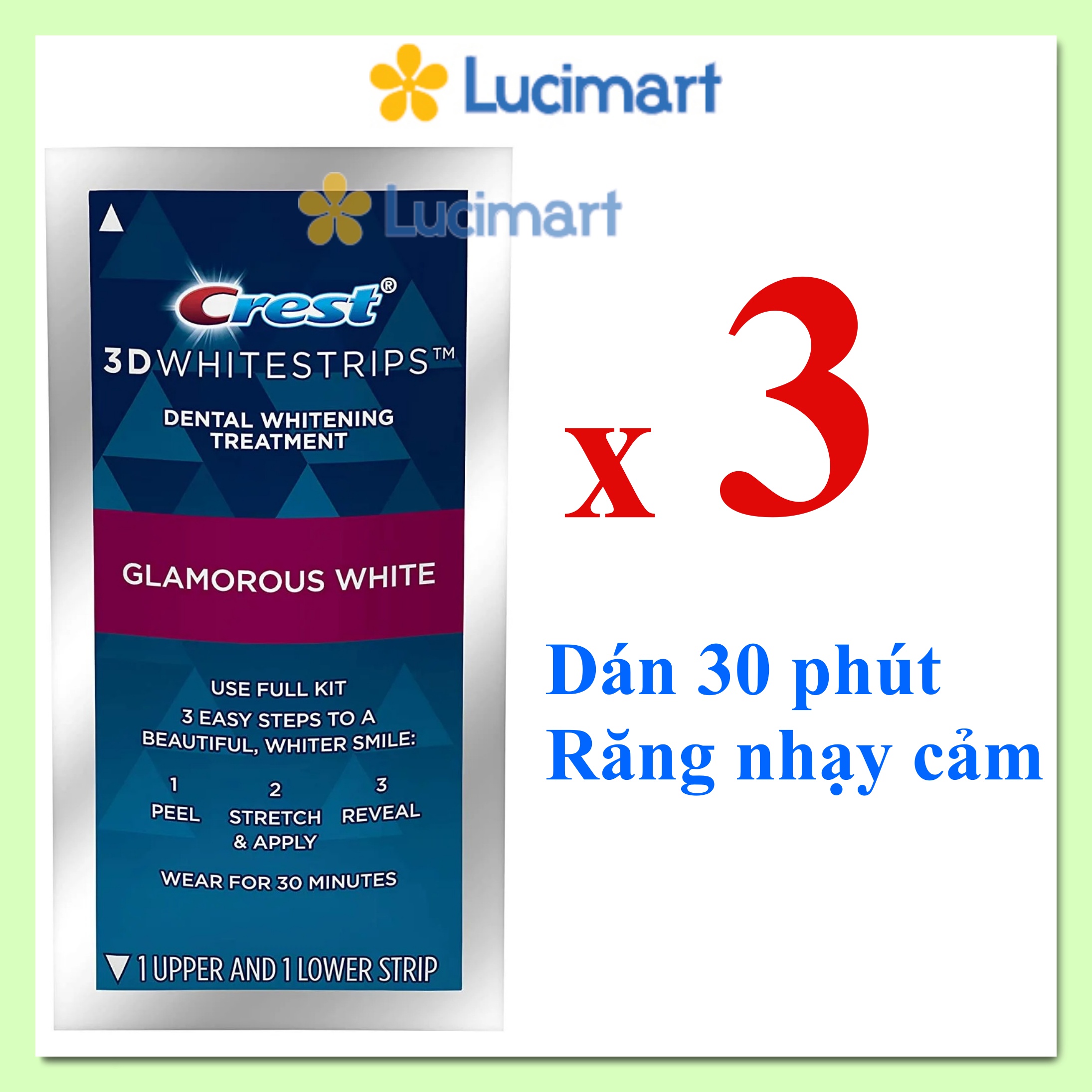 Combo dán trắng răng từ Mỹ Crest 3D White Whitestrips Professional Effects