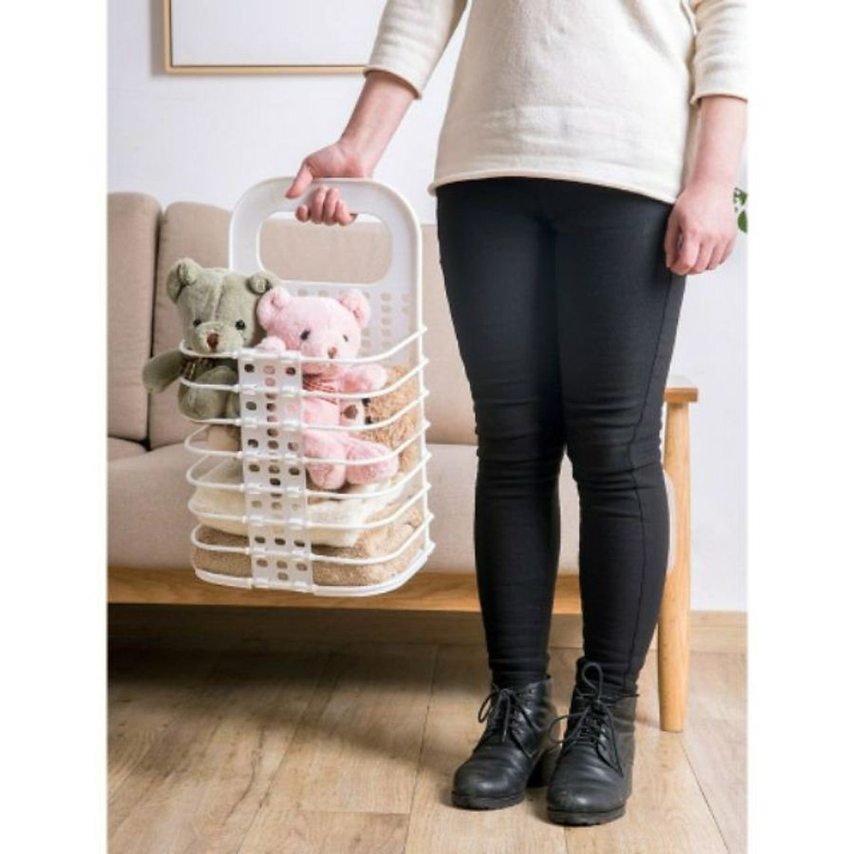 Giỏ Đựng Đồ Treo Tường Gấp Gọn (giao màu ngẫu nhiên)