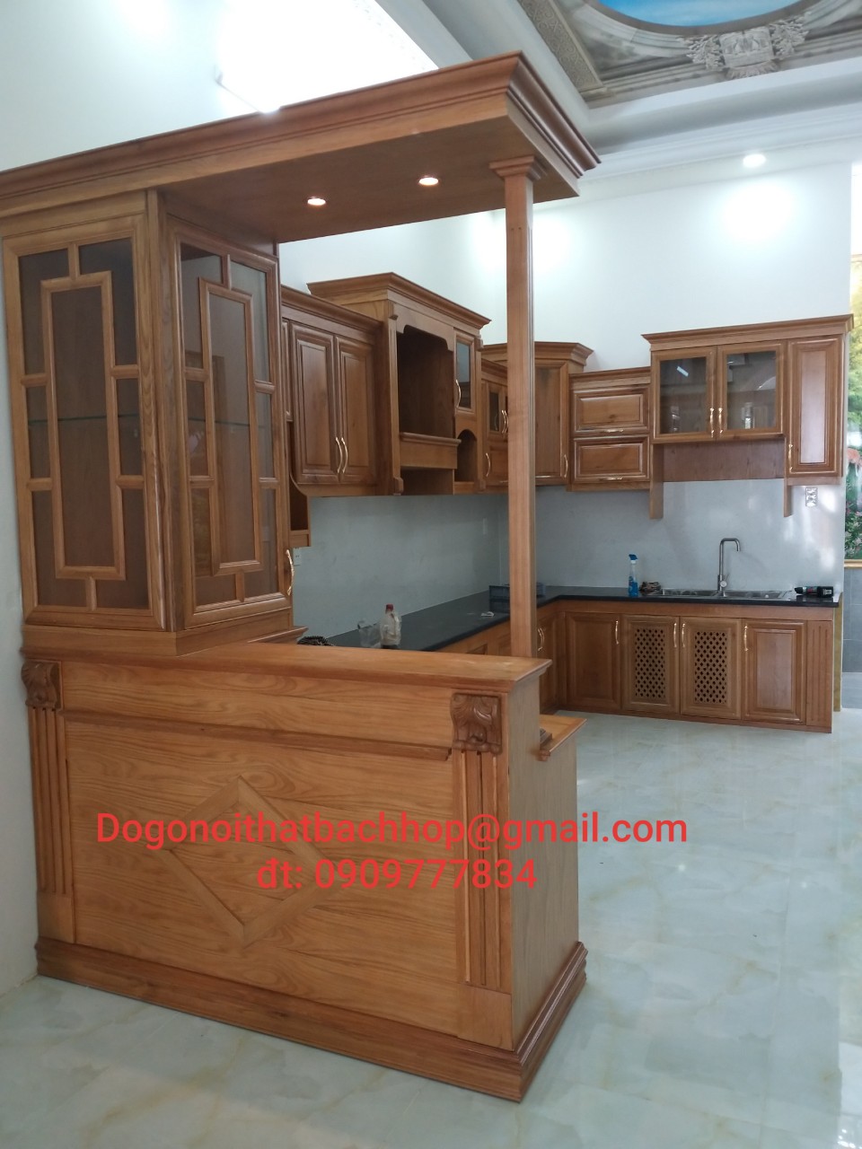 Tủ Bếp Gỗ sồi,Tủ Bếp Gỗ Tự Nhiên,Kệ Bếp Gỗ