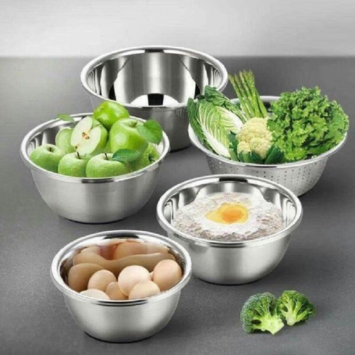 Bộ 5 CHẬU RỔ INOX