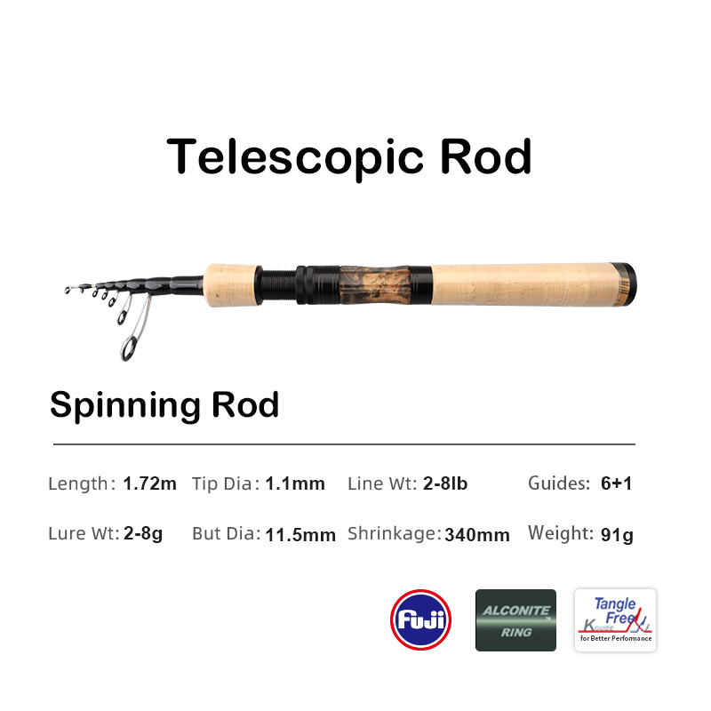 PURELURE 1.53m 1.78m UL L Carry Telescopic Lure Rod Travel Rod