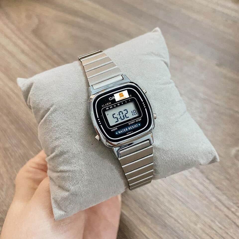 Đồng hồ điện tử Casio LA670  FULL BOX dây thép không gỉ, cổ điển, sang trọng, chống nước, dành cho bạn trẻ năng động-CHILLER-STORE