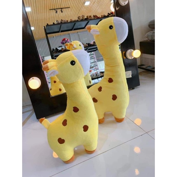 Thú gấu nhồi bông Hươu cao cổ, gối ôm cho bé an toàn siêu mềm mịn dài 50cm