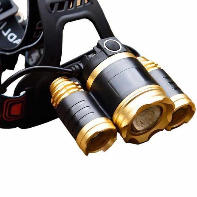 [HCM]Đèn pin đội 3 bóng siêu sáng T6 hiệu UtraFire có zom