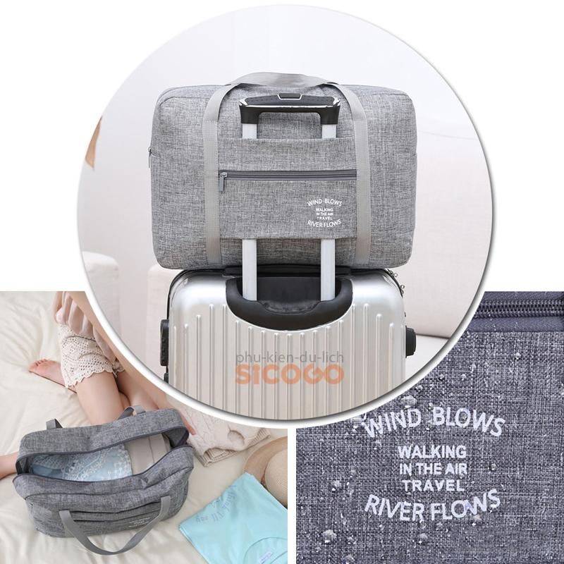 [HCM]Túi du lịch gấp gọn treo vali (Lớn) (Nhiều màu)
