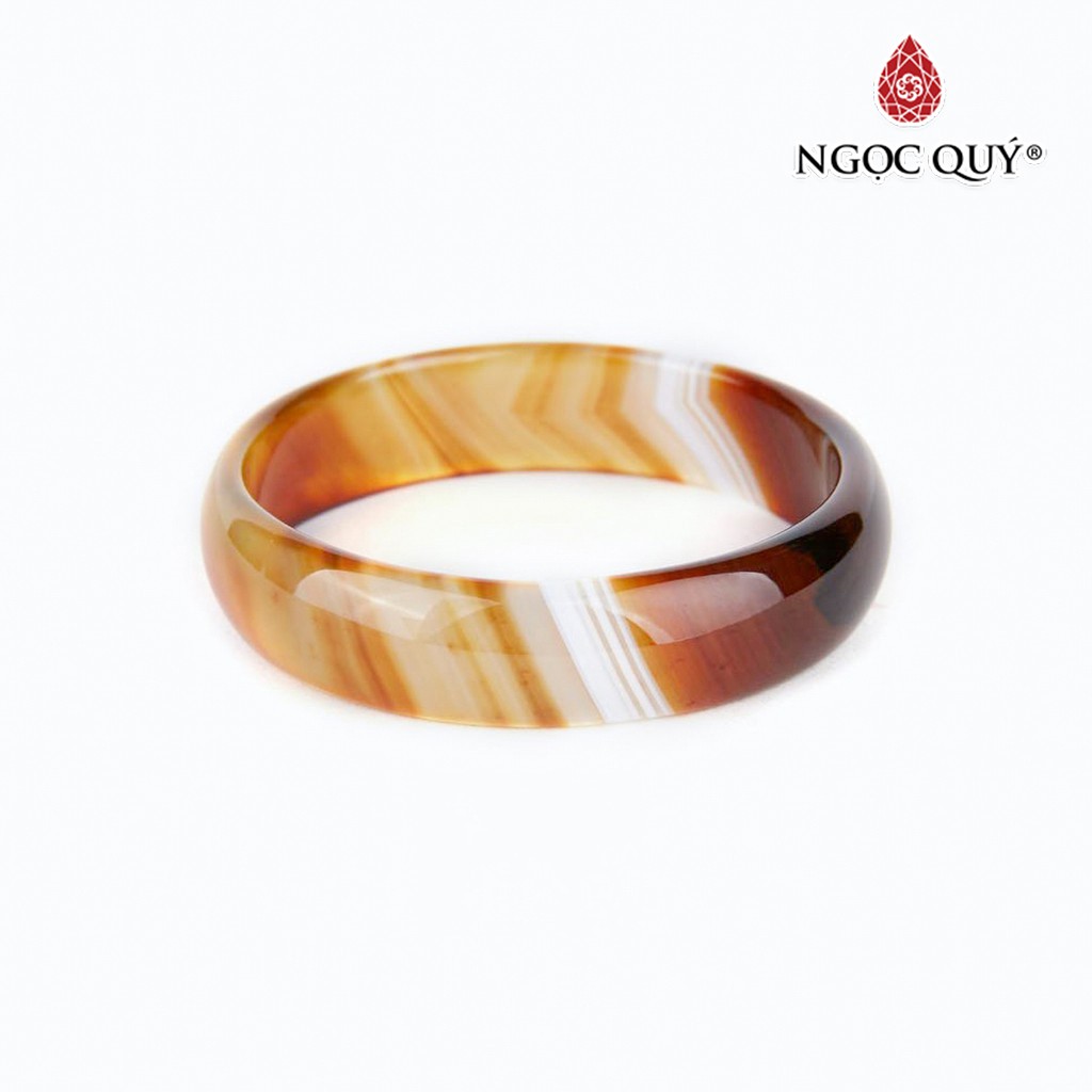Vòng tay mã não vàng nâu liền khối - ngọc quý